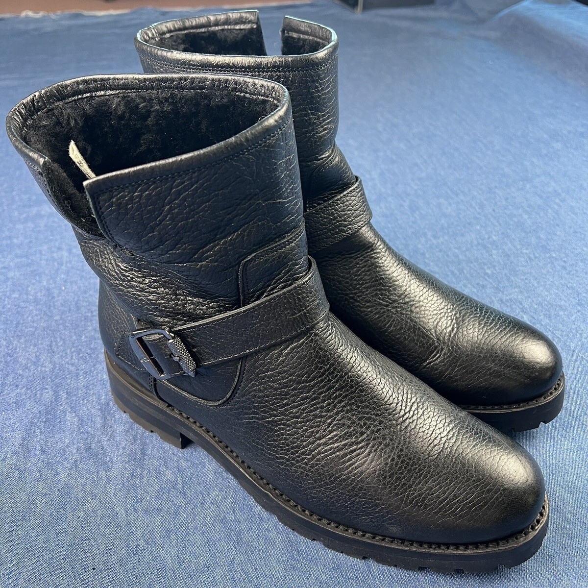 FRYE Natalie Short Engineer Lug Womens BOOTS Size 9 Black Leather