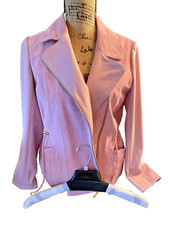 Iman Pink Suede Coat Size Small Nwot