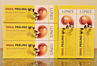 5 PK LUNES SNAIL FINE MILD Peeling Gel AMINO ACID COMPLEX 6.08 OZ KOREA