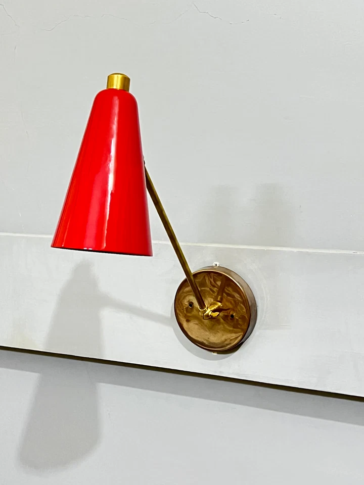 1950s Long Arms Wall Sconce Mid-Century Modern Sputnik Light Raw Brass Foto 2 de 4