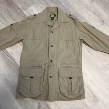 Cabela’s Men Large Jacket Canvas Outdoor Gear Button Hunting Ranger Tan Khaki