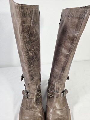 Belstaff Trialmaster 1955 Low Heel Leather Biker Boots Brown  display picture 1