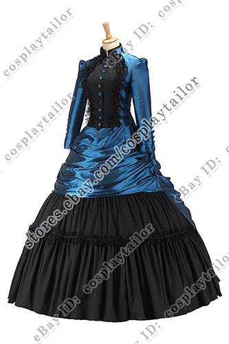 Marie Antoinette Gothic Lolita Steampunk Layered Evening Dress - Picture 84 of 87