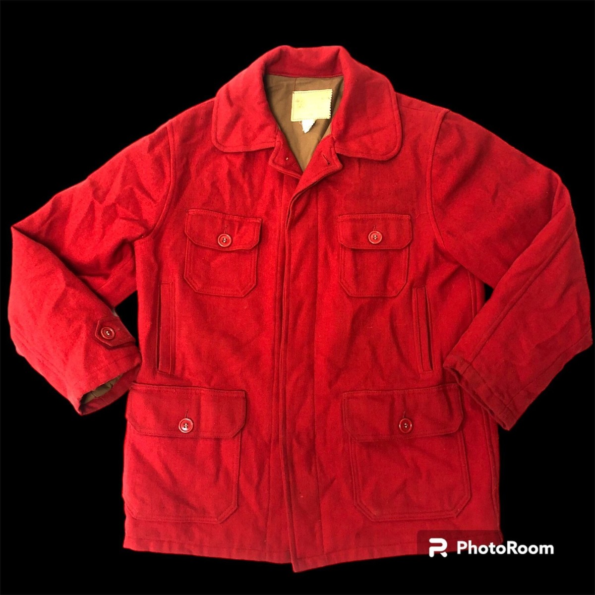 Vtg 50 60's Bemidji Woolen Mills Double MACKINAW Wool Cruiser Red