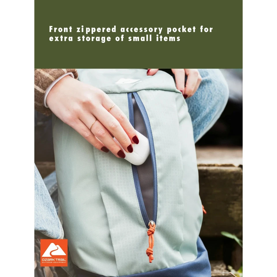 Ozark Trail 10 Liter Day Pack, Light Green, Embossed Fabric for Adults or Kids - Image 2 of 4