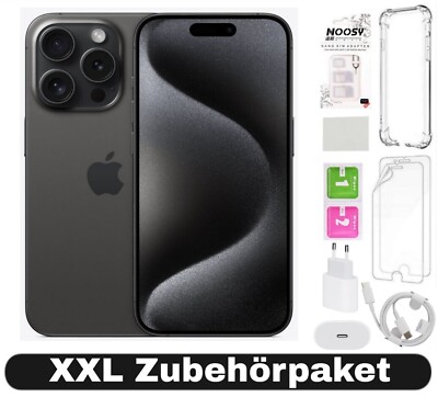 Apple iPhone 15 Pro Max - 256GB - Titan Schwarz - XXL Set- Zustand WIE NEU
