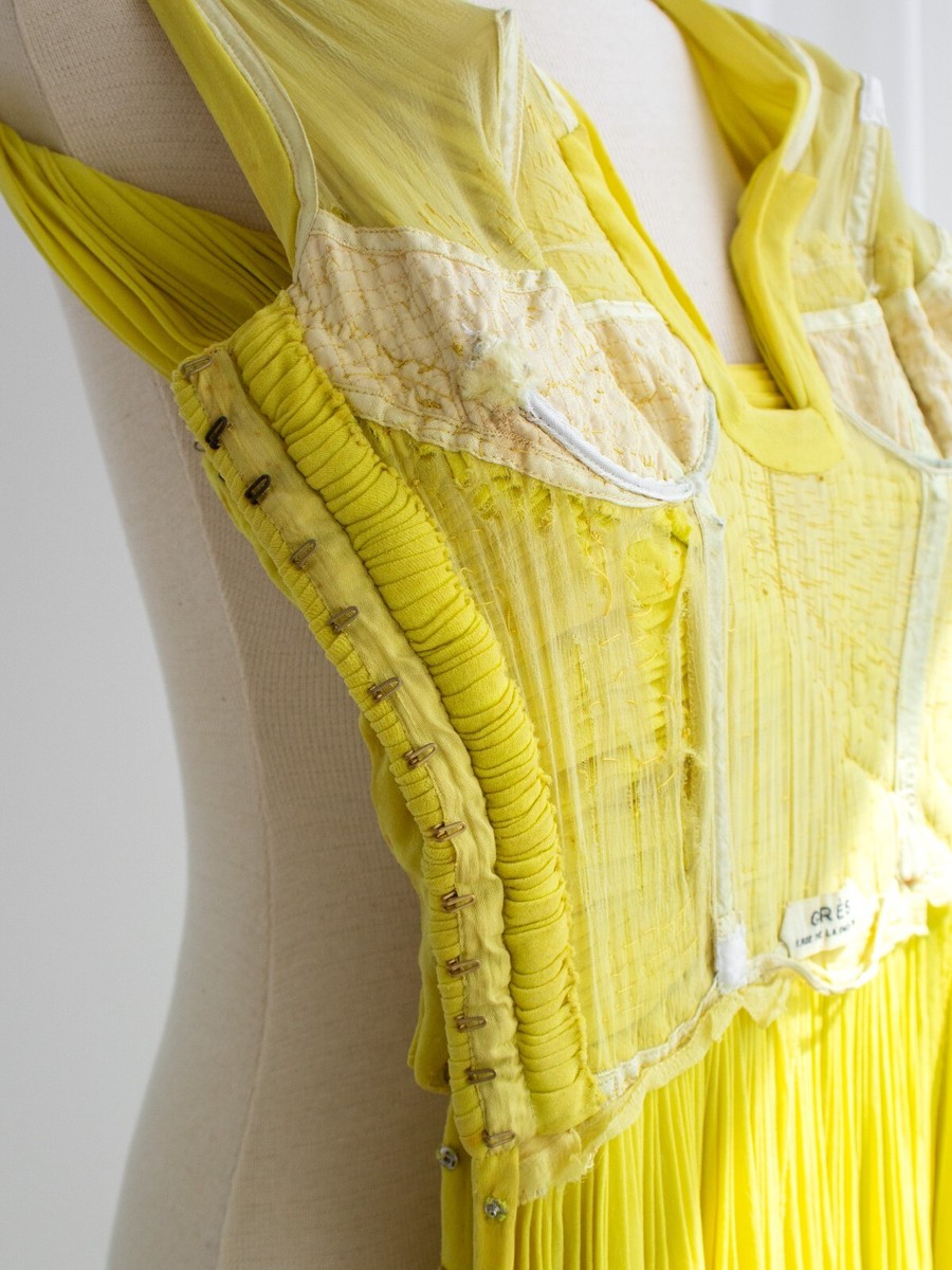 Madame Grs Haute Couture 1956 Pleated Chartreuse Yellow Jersey Hellenic Gown | eBay Madame Grs Haute Couture 1956 Pleated Chartreuse Yellow Jersey Hellenic Gown | eBay