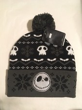 Disney The Nightmare Before Christmas Jack fair isle pom beanie hat top Bioworld