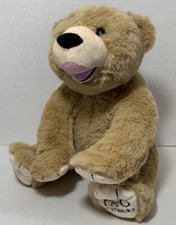 FAO Schwarz Plush Sitting Teddy Bear Tan 13  2019 Soft Embroidered Paws