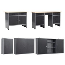 Lockable Metal Workshop Tool Chest Box Cabinet Garage Storage Cupboard Organizer