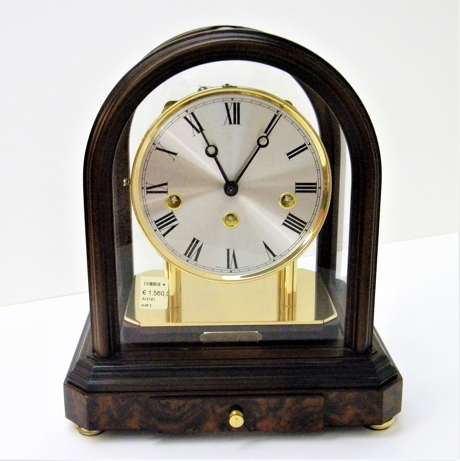 Hermle Wooden Table Clock With Manual Winding In Wood And Go