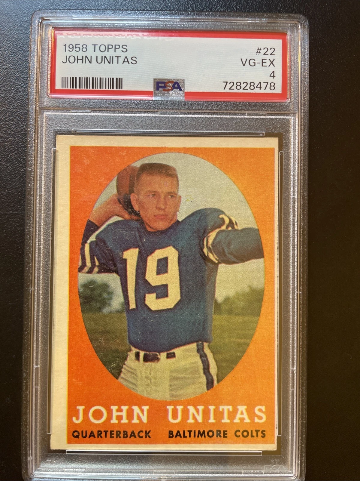 Deal for 1958 Topps #22 John (Johnny) Unitas HOF PSA 4