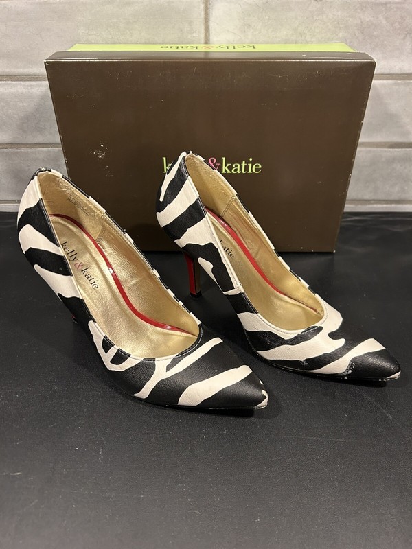 Kelly & Katie Natalie Pump Heels Women’s Size 7 Zebra Stripe