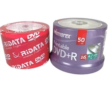 50 Memorex DVD+R 50 Ridata DVD Printable Sealed