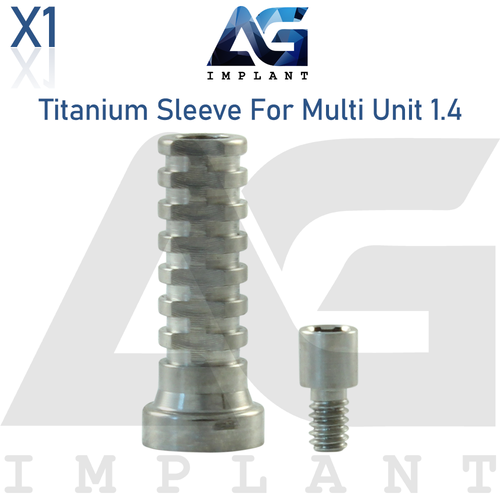 Titanhülse für Multi Unit 1.4 System Zahnprothese mit Schraube - Bild 1 von 3