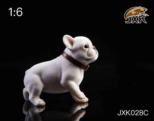JXK 1:6 JXK028C Französische Bulldogge Haustier Welpe Tier Statue für 12" Actionfigur Spielzeug - Bild 4 von 4