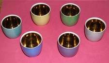 6x Eierbecher ,Schnapsbecher innen vergoldet Cornelia Loucky Carlsbad CSSR