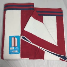 Oversized Beach Towel 40 x 72 In Member's Mark Red White And Blue Stripes Cotton