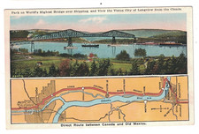 1930 COLUMBIA RIVER LONGVIEW BRIDGE WORLDS HIGHEST OVER SHIPPING WASHINGTON PC