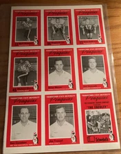 1992 Youngstown State Football 6 Un-Cut Sheets Team set Tressel Brungard RC Ohio