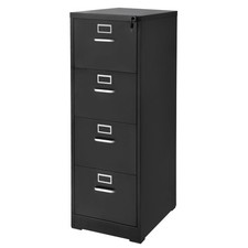 Lockable Steel 4-Drawer Vertical File Cabinet A4 Black