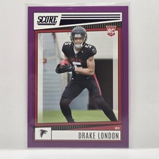 2022 Panini Score Football Drake London RC # 379 Purple Rookie Atlanta Falcons