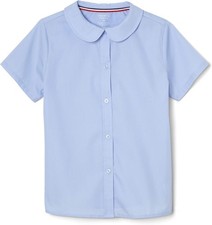 Peter Pan Collar Short Sleeve Blouse Girls Standard  Plus