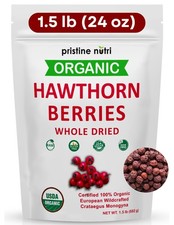 1.5 lbs Organic Hawthorn Berries Dried Bulk - Crataegus Monogyna Tea