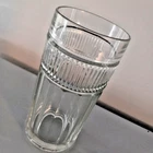 Set Of 2 Vtg Anchor Hocking Annapolis Pattern Clear Glass Ribbed Panel Tumblers