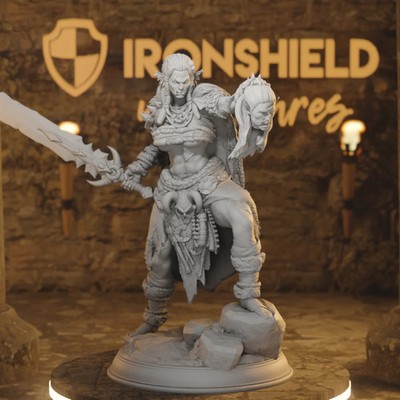 Brakaza Hobgoblin Orc Barbarian Queen DnD 3D Resin Miniatur Figur Tabletop RPG