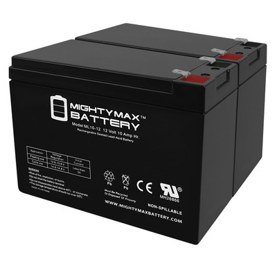 Mighty Max 12V 10AH Battery Replaces Neuton CE6 Cordless Electric Mower - 2 Pack
