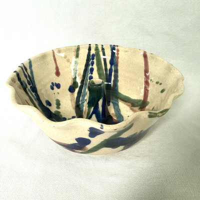 John Garrou Black Mountain Pottery Apple Baker / Trinket Dish Hand Made & Signed