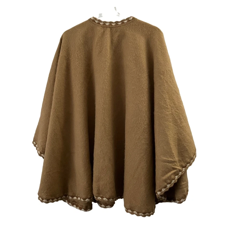 Novica Womens Alpaca Blend Ruana Poncho Peru Boho Indie Hippie Retro One Size - Image 4 of 4