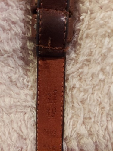 Vintage Coach NYC Made handschuhgegerbtes Leder Gürtel massives Messing braun 32" - Bild 9 von 10
