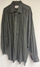 VINTAGE TURNBULL ASSER COTTON DRESS SHIRT GREEN STRIPED SIZE 18 45CM LONDON