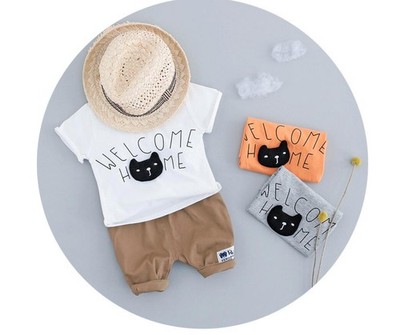 Kids T Shirt Set Boys Casual Short Sleeve Outfit Summer Clothing