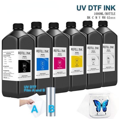 1000ML UV DTF Ink for Film A B for Epson XP600 TX800 1390 L800 L1800/805 Printer