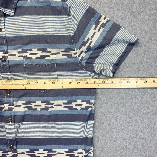 Aeropostale Button Up Shirt Mens Large L Blue Aztec Retro Tribal Print - Picture 8 of 10