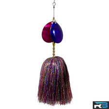 Musky Bucktail Lure 8.5" Double #8 Blades Flash Single Treble (Oil Spill 2.0)