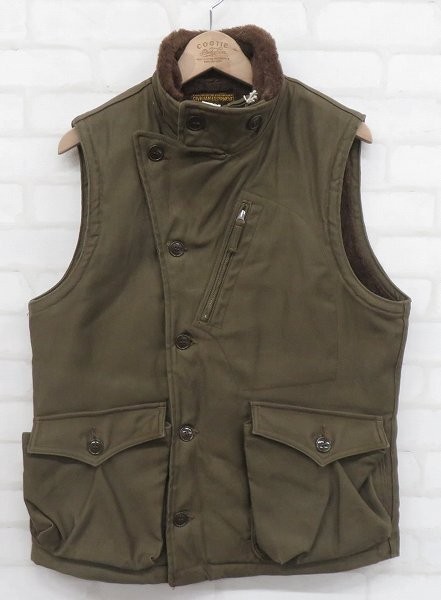 Used Freewheelers Winter Aviators Vest Mens Size 38 Khaki Green Very Rare