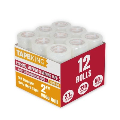 Packing Tape Clear Heavy Duty 2.7mil Strong Adhesive 12 Rolls 60 Yards Per Roll