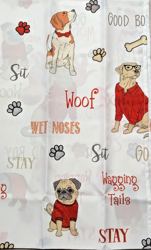 Cortina de ducha de tela para perros de poliéster de 72 pulgadas cuadradas Good Boy Bark Woof Baño Regalo NUEVO Foto 4 de 4