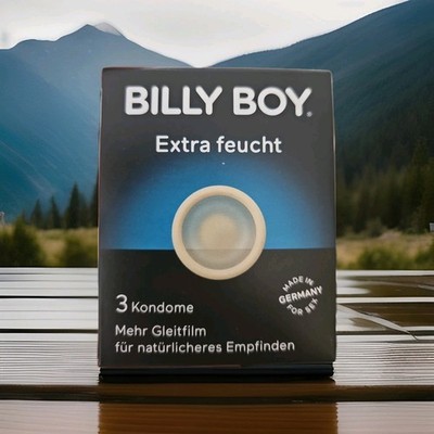Billy Boy Extra Feucht, 3 Kondome, Made in Germany, Mehr Gleitfilm - Natürlich