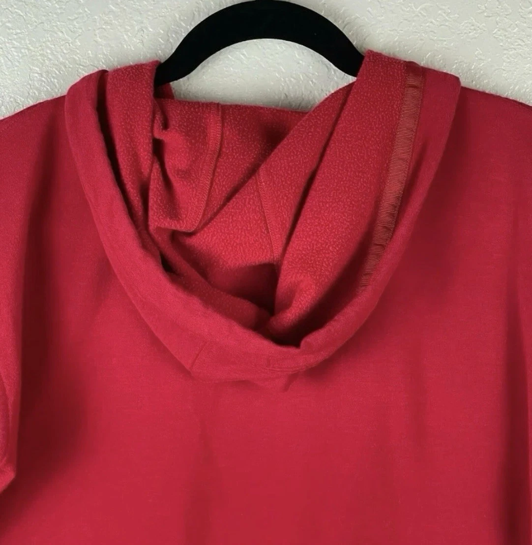 UNDERCOVER Victoria Sport Felpa con Cappuccio Donna Tg S Pullover Coulisse Manica Lunga Foro Pollice Rosso