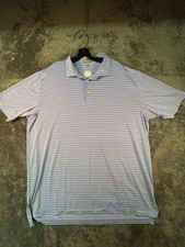 Peter Millar Summer Comfort Polo Shirt XXL Blue Stripe Performance Golf