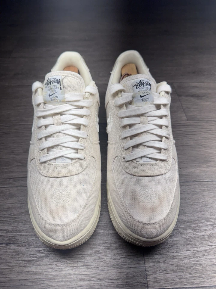 Nike Stussy x Air Force 1 Low Fossil Para hombres Zapatos Tenis Sin Caja Talla 9 EE. UU. Foto 4 de 4