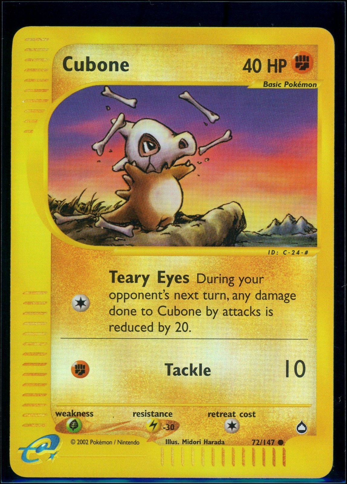 Pokemon AQUAPOLIS - #72/147 Cubone - Reverse Holo - ENG - Near Mint