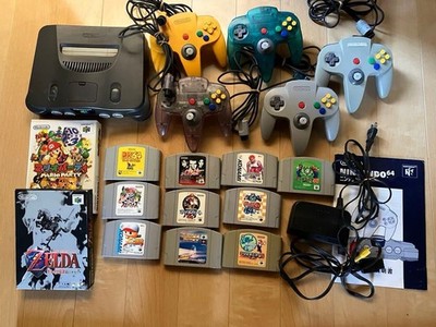 Nintendo 64 console, controller, and software set with storage box.Tested