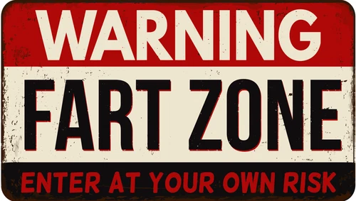 Warning Fart Zone Funny Self Adhesive Vinyl Sticker