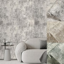 Concrete Effect Distressed Stone Wallpaper Cove Texture Neutral Cream Feature